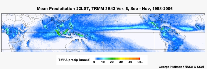 Mean Precip 22LST, TRMM Sep - Nov, 1998-2006