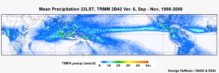 Mean Precip 23LST, TRMM Sep - Nov, 1998-2006