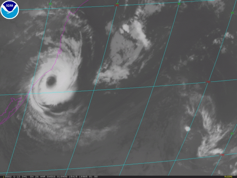 Satellite animation of Catarina's Brazilian landfall