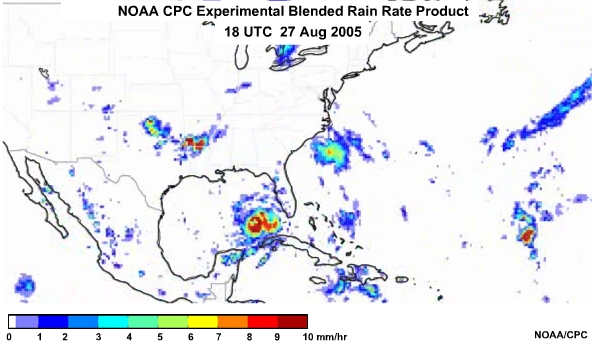NOAA CPC Rain Rate Product 27 Aug, 2005 1800 UTC
