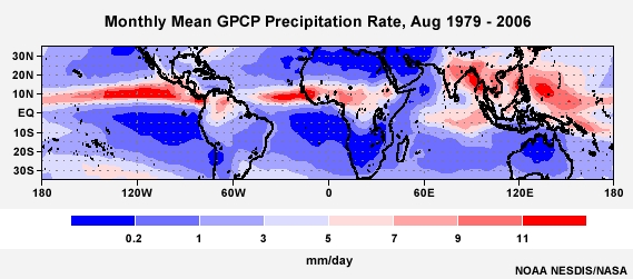 GPCP Precipitation Rate Jan 1979 - 2006