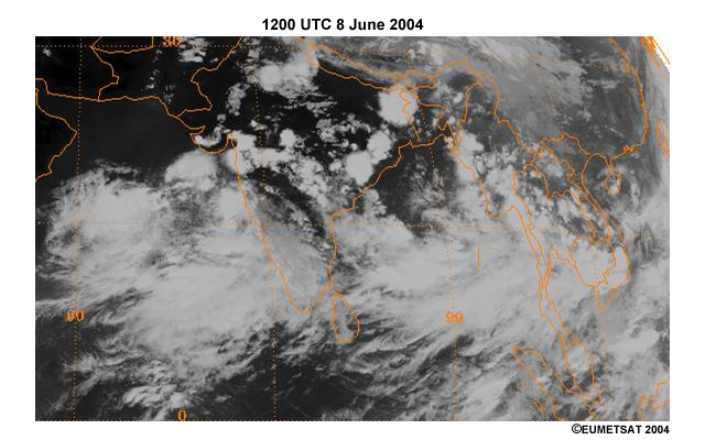 Meteosat IR images 1200 UTC 8 June 2004