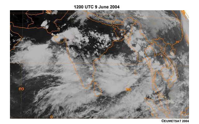 Meteosat IR images 1200 UTC 9 June 2004
