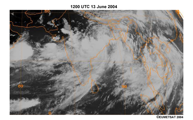 Meteosat IR images 1200 UTC 13June 2004