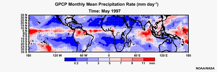 GPCP Monthly Mean Precip Rage May 1997
