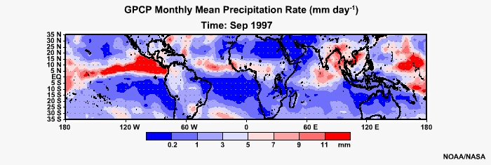 GPCP Monthly Mean Precip Rage Sep 1997