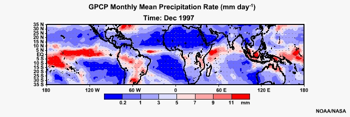 GPCP Monthly Mean Precip Rage Dec 1998