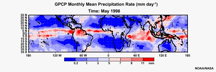 GPCP Monthly Mean Precip Rage May 1998