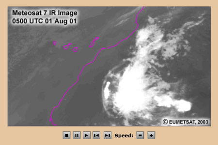 Meteosat IR images showing haboob generating along a mesoscale downdraft