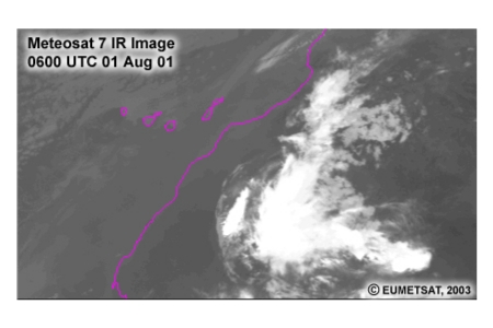 Meteosat 7 IR Image 0600 UTC 1 Aug 01