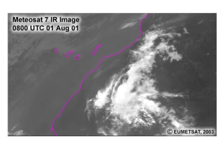 Meteosat 7 IR Image 0800 UTC 1 Aug 01