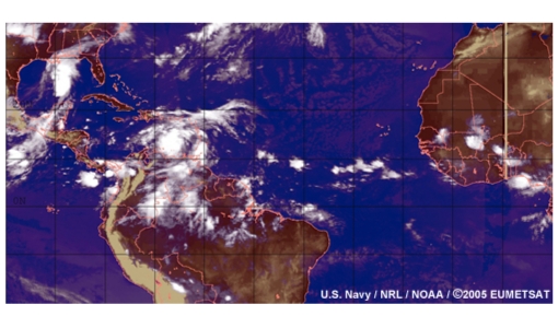 Easterly waves and tropical cyclones in the North Atlantic 2005