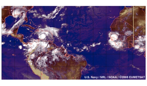 Easterly waves and tropical cyclones in the North Atlantic 2005