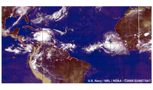 Easterly waves and tropical cyclones in the North Atlantic 2005