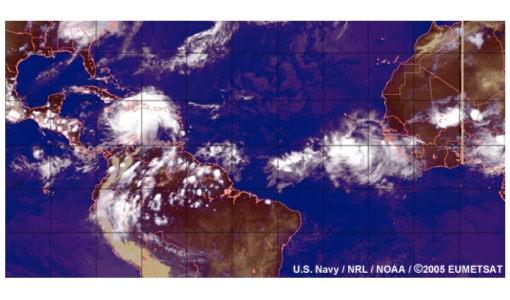Easterly waves and tropical cyclones in the North Atlantic 2005