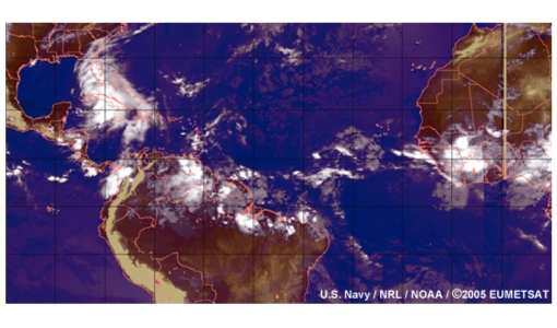 Easterly waves and tropical cyclones in the North Atlantic 2005