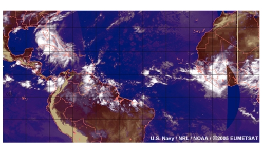 Easterly waves and tropical cyclones in the North Atlantic 2005