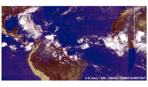 Easterly waves and tropical cyclones in the North Atlantic 2005