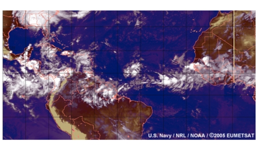 Easterly waves and tropical cyclones in the North Atlantic 2005