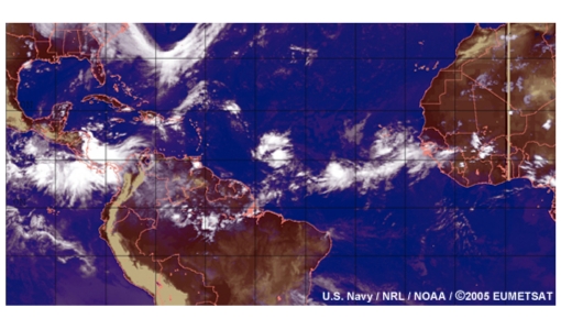 Easterly waves and tropical cyclones in the North Atlantic 2005