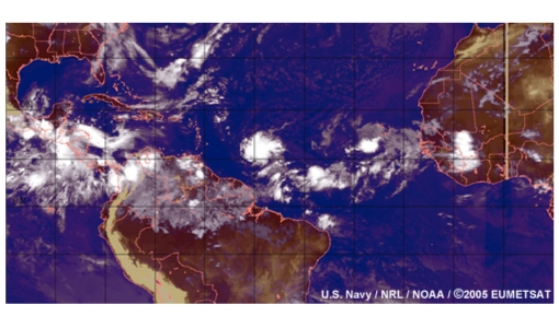 Easterly waves and tropical cyclones in the North Atlantic 2005