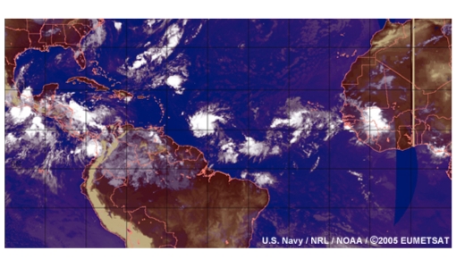 Easterly waves and tropical cyclones in the North Atlantic 2005
