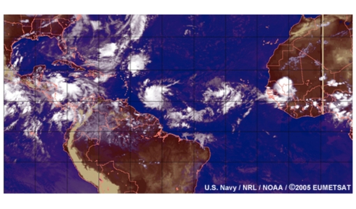 Easterly waves and tropical cyclones in the North Atlantic 2005