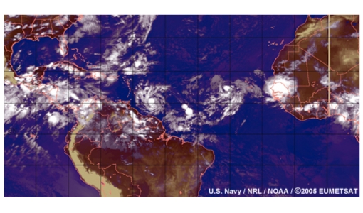 Easterly waves and tropical cyclones in the North Atlantic 2005