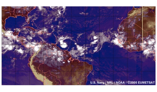 Easterly waves and tropical cyclones in the North Atlantic 2005