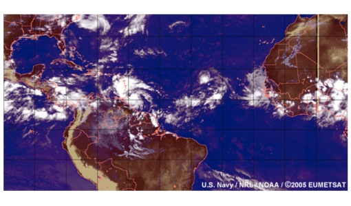 Easterly waves and tropical cyclones in the North Atlantic 2005