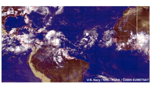 Easterly waves and tropical cyclones in the North Atlantic 2005