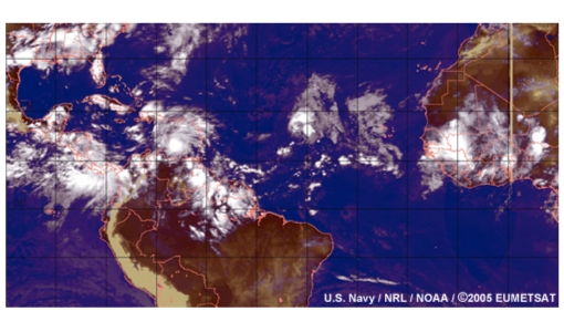 Easterly waves and tropical cyclones in the North Atlantic 2005