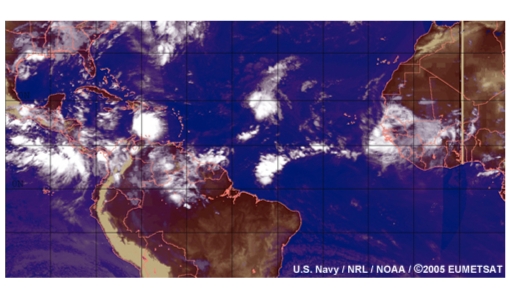 Easterly waves and tropical cyclones in the North Atlantic 2005
