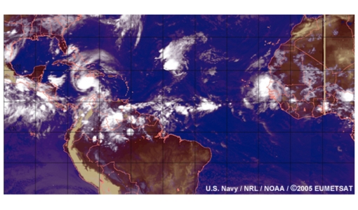 Easterly waves and tropical cyclones in the North Atlantic 2005