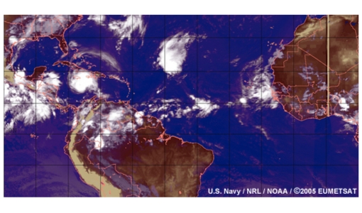 Easterly waves and tropical cyclones in the North Atlantic 2005