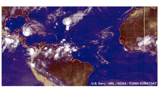 Easterly waves and tropical cyclones in the North Atlantic 2005