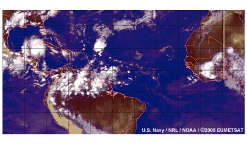 Easterly waves and tropical cyclones in the North Atlantic 2005