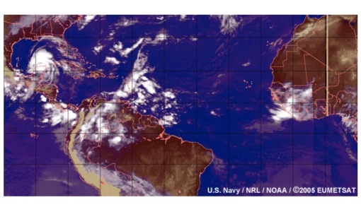 Easterly waves and tropical cyclones in the North Atlantic 2005