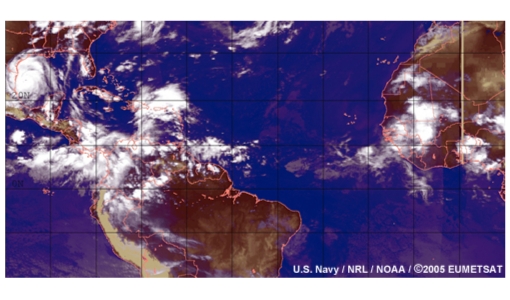 Easterly waves and tropical cyclones in the North Atlantic 2005