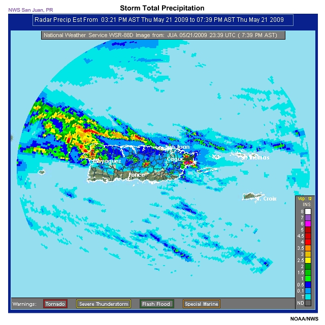 Storm Total Precip 21 May 2009