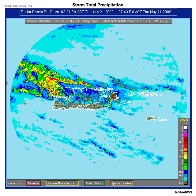 Storm Total Precip 21 May 2009