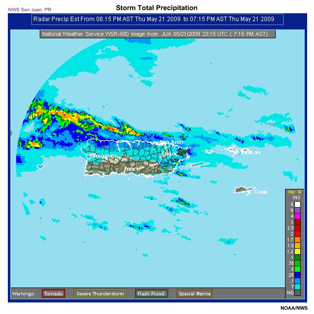 Storm Total Precip 21 May 2009
