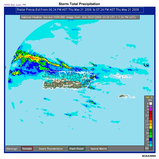 Storm Total Precip 21 May 2009