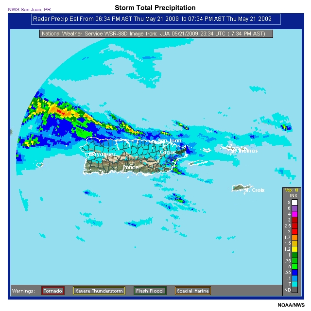 Storm Total Precip 21 May 2009