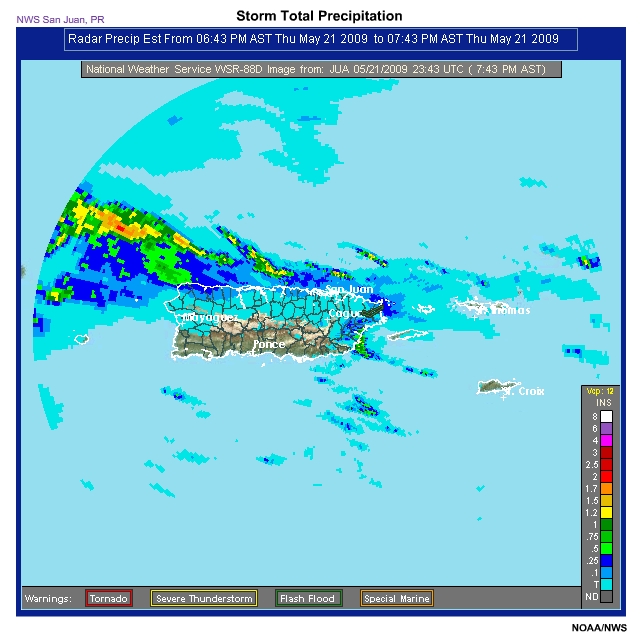 Storm Total Precip 21 May 2009