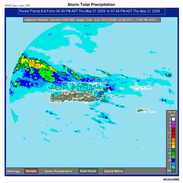 Storm Total Precip 21 May 2009