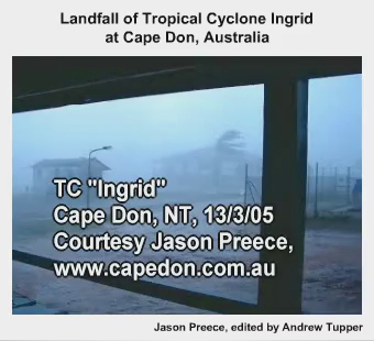A video of Ingrid's passage over Cape Don on the Cobourg Peninsula