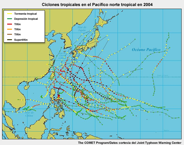 Con la formación de treinta ciclones tropicales (incluidos 16 tifones y cinco supertifones), la temporada de 2004 en el Pacífico noroccidental mereció el apelativo de activa, incluso en esta región tropical muy activa. 
