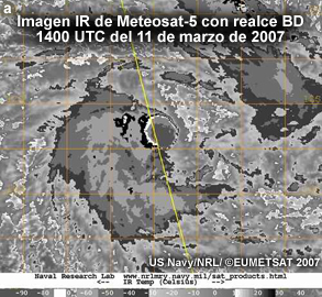 Imagen IR del ciclón tropical Indlala, 11 de marzo de 2007