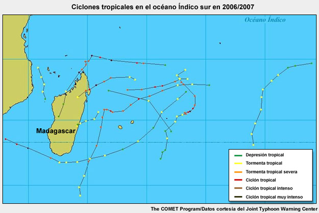 La temporada de 2006/2007 en el océano Índico Sur fue extremadamente activa.
